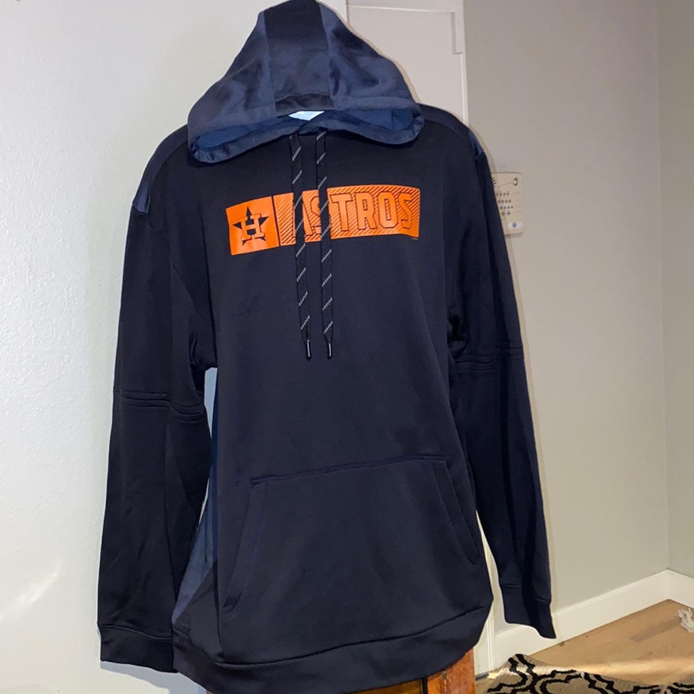 Mens Medium MLB Houston Astros blue polyester hoodie Genuine Merchandise
